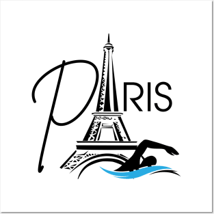 Paris summer sports swimming Posters and Art